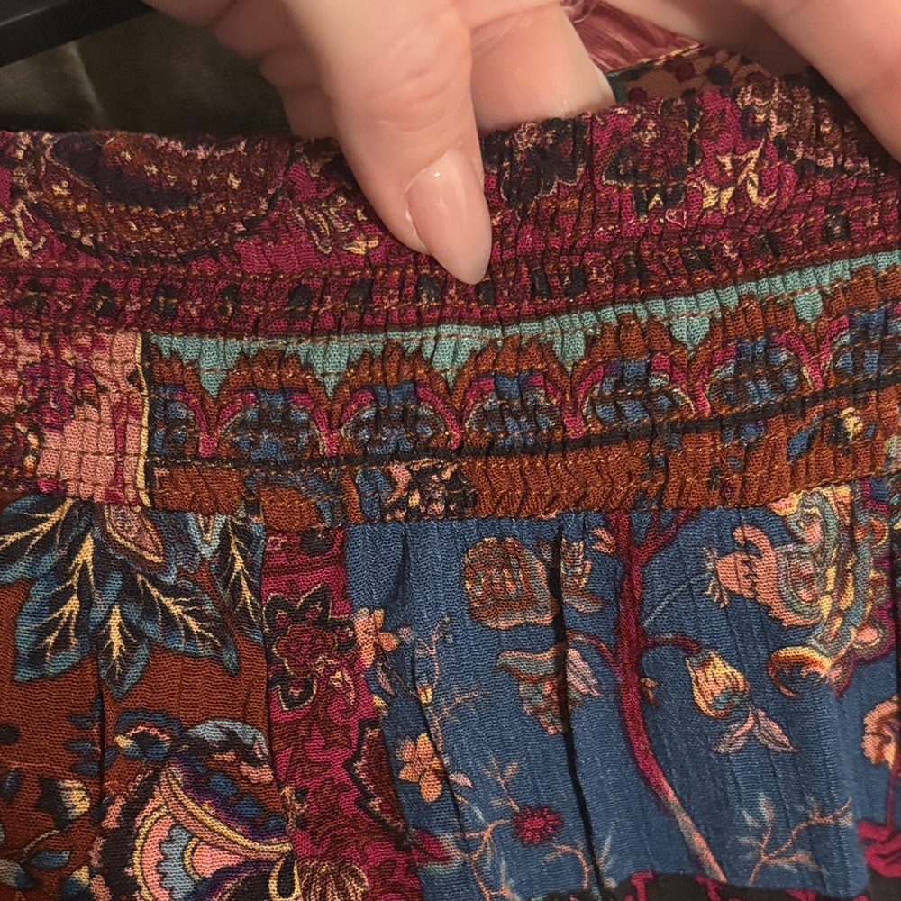 Easel Boho Patchwork Flare Pants - Multicolor NWT - image 6